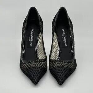 Dolce & Gabbana Black Mesh Heels